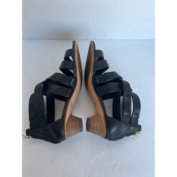 Collection by Clarks Mena Silk Black Leather Ultimate Strappy Comfort Sandals 7M - Picture 4 of 10